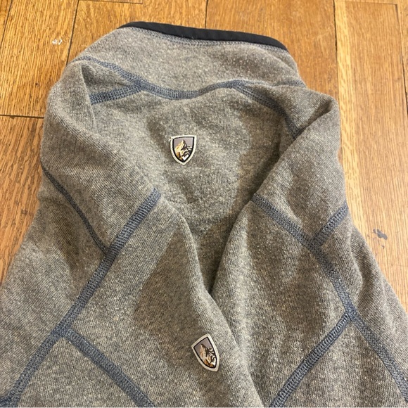 Kuhl Kashmira Fleece Sweater Jacket Men’s Small 1/4 Zip Gray Black Logo - Picture 6 of 14